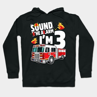 Kids Fire Truck 3Rd Birthday Boy Firefighter 3 Year Old Hoodie